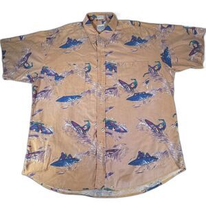Vintage Chaps Ralph Lauren Hawaiian Shirt Men's  Xl Surf Surfer AOP Short Sleeve